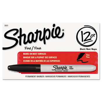 1 Sharpie Pen 10-Count Fine Point Black Ink Sharpie Permanent Markers 