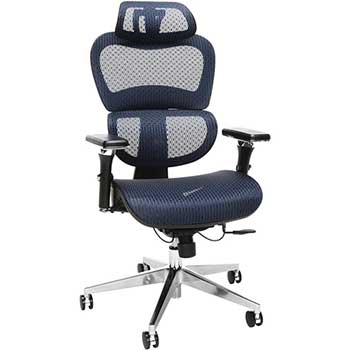 Core Collection Ergo Office Chair Featuring Mesh Back And Seat With Head Rest Blue Wb Mason