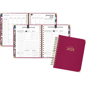 2018 Weekly/Monthly Sundial Hardcover planner 7 1/2 in x 9 in Burgundy 
