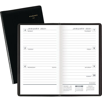 3-1/4 x 5-3/4" 2021 At-A-Glance 70-402 Weekly Planner Faux Crocodile Cover 