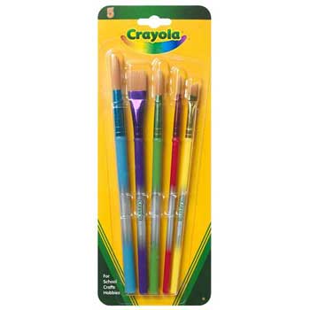 Crayola 5 Junior Artist Paintbrush Set Assorted Sizes
