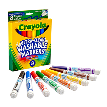 Classic Colors & Crayola Washable Watercolors General Bundle 8 colors 10pk Crayola Markers