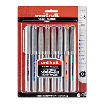 Fine Point 0.7mm uni-ball Vision Rollerball Pens 12 Count Blue 
