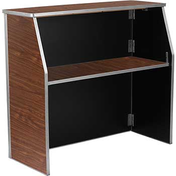 Flash Furniture 4' Laminate Foldable Bar In Walnut 
