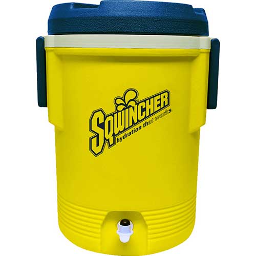 Sqwincher® Insulated Screw Top Beverage Cooler, Yellow/Blue, 5 gal. - WB  Mason