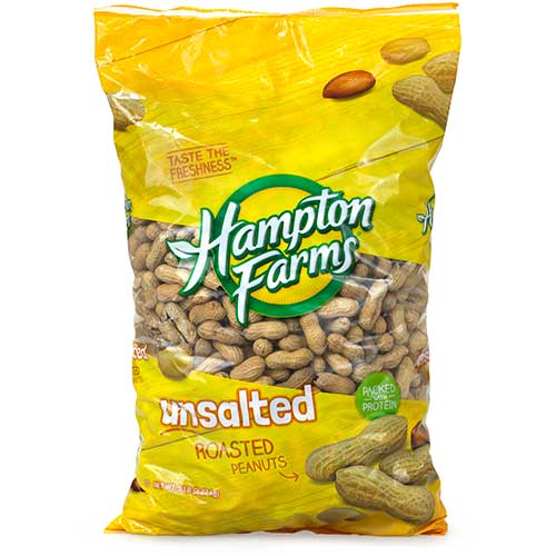 Hampton Farms Unsalted Roasted Peanuts 5 Lb Bag WB Mason