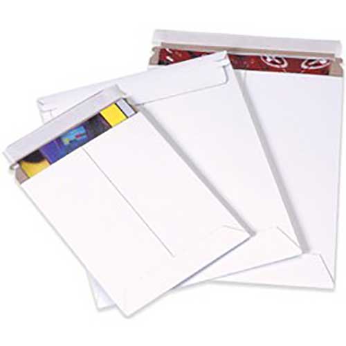 Stay Flat Mailers Rigid Mailing Envelopes 7 x 9 In, White, 500 Pack 