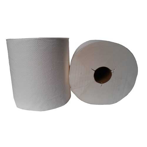 6 Rolls Y-Notched White Roll Towel 800' 