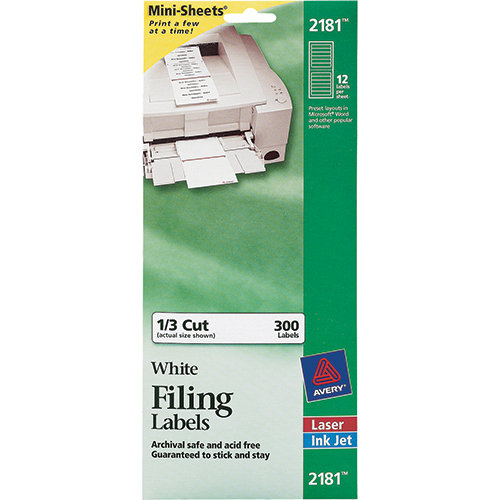 Avery PRES-a-ply File Folder Labels Assorted Colors 2/3 x 3-7/16 Inches Pack of 750 Labels 
