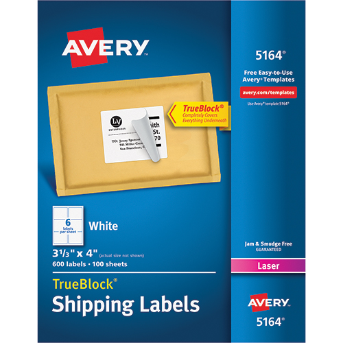 6" x 4" Self Adhesive White Shipping Labels Arrow "To" Envelope Design 40 ct 