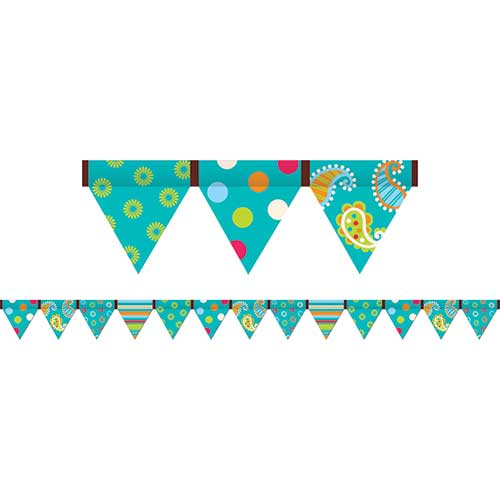 Dots on Turquoise Pennant Border Creative Teaching Press CTP7144 