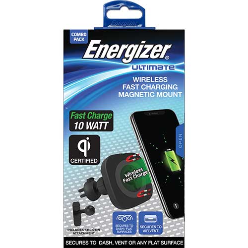 housewife Pygmalion natural Energizer QI Wireless Charging Magnetic Mount, 3 IN 1: Pad, Vent & Stick-On  - WB Mason