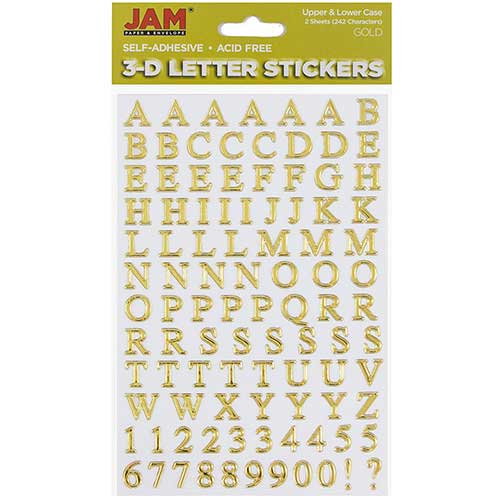 Gold Alphabet 14mm Peel Off Stickers Craft  Upper Lower Case Letters 241G 