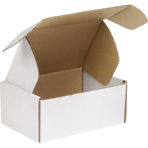 100~ 12 1/8 x9 1/4x2" Front Lock Deluxe Literature Mailer White Corrugated Boxes 