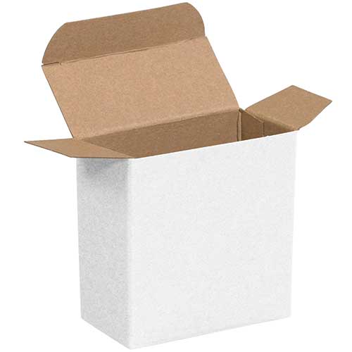 13 Sizes Available 500 Ct White Fiberboard Reverse Tuck Folding Carton Box