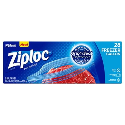 Ziploc Easy Zipper Freezer Gallon 1-10 Count boxes 