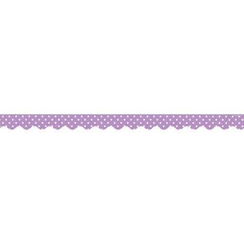 Teacher Created Resources Purple Polka Dots Scalloped Border Trim