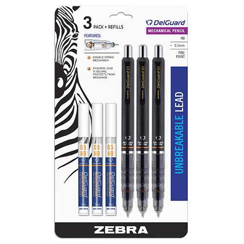 Zebra® Mechanical Pencil, 0.5 mm, Black - WB Mason