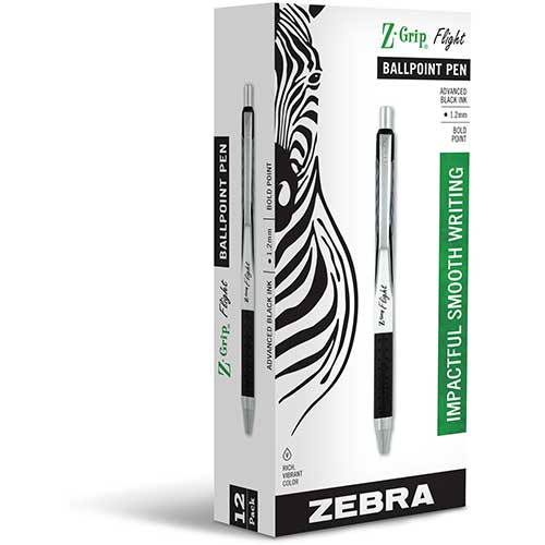 1.2mm Ultra-smooth ZEBRA Z-GRIP FLIGHT Ballpoint Pen Pack of 1 to Pack of 40 