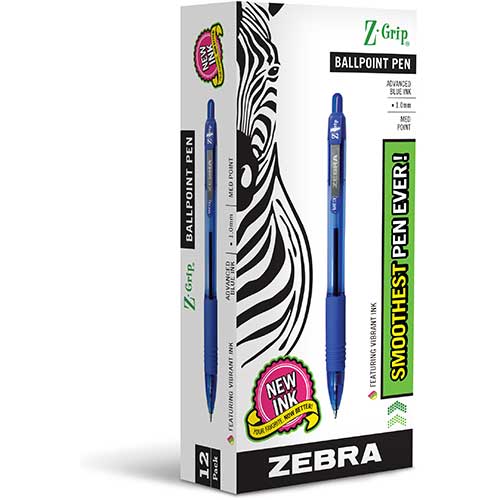 Zebra Pen Z-Grip Retractable Ballpoint Pens Medium Point 678448 