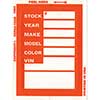 Kleer-Bak Stock Sticker, Orange, Form #400, 100/BX
