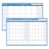 30/60-Day Undated Horizontal Erasable Wall Planner, 48" x 32", White/Blue