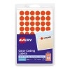 Removable Color-Coding Labels, Removable Adhesive, Neon Red, Handwrite, 1/2" Diameter, 840/PK