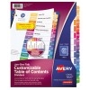 Customizable Table of Contents Dividers, Ready Index® Printable Section Titles, 12 Preprinted Jan-Dec Multicolor Tabs