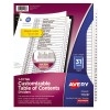 Customizable Table of Contents Dividers, Ready Index® Printable Section Titles, Preprinted 1-31 White Tabs