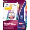 Customizable Table of Contents Dividers, Ready Index® Printable Section Titles, Preprinted 1-15 Multicolor Tabs
