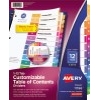 Customizable Table of Contents Dividers, Printable, Preprinted 1-12 Multicolor Tabs, 6 ST/PK