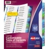 Customizable Table of Contents Double-Column Dividers, Preprinted 1-32 Multicolor Tabs