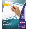Print & Apply Clear Label Dividers, Index Maker® Easy Apply™ Printable Label Strip, 5 White Tabs, 5 ST/PK
