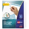 Print & Apply Clear Label Extra-Wide Dividers, Index Maker® Easy Apply™ Printable Label Strip, 5 White Tabs, 5 ST/PK