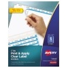 Print & Apply Clear Label Dividers, Index Maker® Easy Apply™ Printable Label Strip, 5 White Tabs, 25/BX