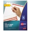 Print & Apply Clear Label Dividers, Index Maker® Easy Apply™ Printable Label Strip, 8 White Tabs, 25/BX