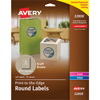 Round Labels, Print to the Edge, Permanent Adhesive, Kraft Brown, 2 1/2" Diameter, 225/PK