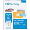 White Labels, 1 1/3" x 4", Permanent-Adhesive, 14-up, 1400/BX