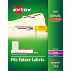 File Folder Labels, TrueBlock® Technology, Permanent Adhesive, Red, 2/3" x 3 7/16", 1500/BX