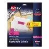 High-Visibility Labels, Permanent Adhesive, Neon Magenta, 1" x 2 5/8", 750/PK
