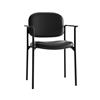 Scatter Stacking Guest Chair, Fixed Arms, Black Bonded Leather