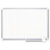 Platinum Plus Dry Erase Planning Board, 1x2" Grid, 72x48, Aluminum