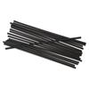 Single-Tube Stir-Straws, Unwrapped, 5 1/4" Polypropylene, Black, 1000/Pack, 10 Packs/Carton
