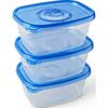 Food Storage Containers, Deep Dish, 64 oz., 3/Pack, 6 Packs/Carton