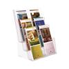 Multi-Compartment Leaflet Size Literature Holder, 6 Compartments, 9.6"x 6.2" x 12.6", Clear