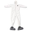Tyvek Elastic-Cuff Hooded Coveralls w/Boots, White, 4X-Large, 25/Carton