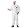 Tyvek Elastic-Cuff Hooded Coveralls, HD Polyethylene, White, X-Large, 25/Carton