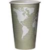 World Art Renewable/Compostable Hot Cups, 16 oz, Moss, 50/Pack