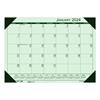 Recycled EcoTones Woodland Green Monthly Desk Pad Calendar, 22 in x 17 in, 2024