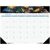 Recycled Sea Life Photographic Monthly Desk Pad Calendar, 18-1/2 in x 13 in, 2024